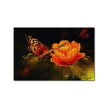 Cakapuzzle Işık Sarı Çiçek Kelebek 120 Parça Puzzle