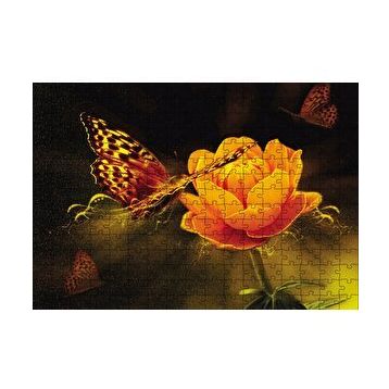 Cakapuzzle Işık Sarı Çiçek Kelebek 120 Parça Puzzle