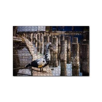 Cakapuzzle İskele Direkleri Arasındaki Kuş 120 Parça Ahşap Puzzle