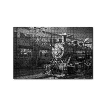 Cakapuzzle İstasyon ve Buharlı Tren Siyah Beyaz 120 Parça Ahşap Puzzle