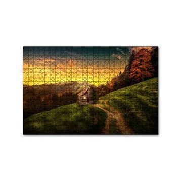 Cakapuzzle İsviçre Orman Manzaralı Dağ Evi 120 Parça Ahşap Puzzle
