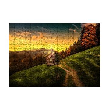 Cakapuzzle İsviçre Orman Manzaralı Dağ Evi 120 Parça Ahşap Puzzle