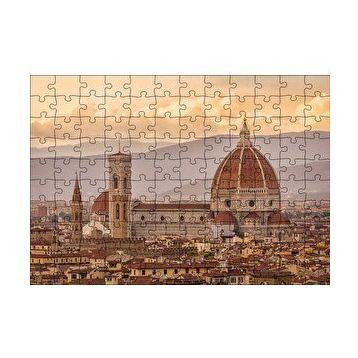 Cakapuzzle Italya Floransa Gündoğumunda Şehir Manzarası 120 Parça Puzzle