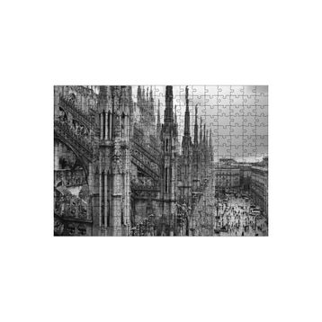 Cakapuzzle İtalya Milano Görkemli Katedral Siyah Beyaz 120 Parça Ahşap Puzzle
