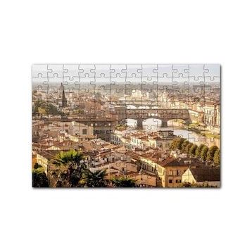 Cakapuzzle İtalya Şehir Köprüler ve Nehir Manzarası 120 Parça Ahşap Puzzle