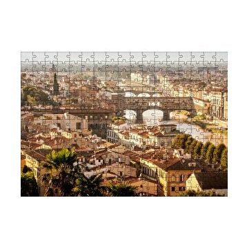 Cakapuzzle İtalya Şehir Köprüler ve Nehir Manzarası 120 Parça Ahşap Puzzle