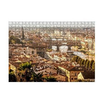 Cakapuzzle İtalya Şehir Köprüler ve Nehir Manzarası 120 Parça Ahşap Puzzle