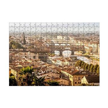 Cakapuzzle İtalya Şehir Köprüler ve Nehir Manzarası 120 Parça Ahşap Puzzle