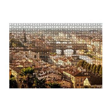 Cakapuzzle İtalya Şehir Köprüler ve Nehir Manzarası 120 Parça Ahşap Puzzle