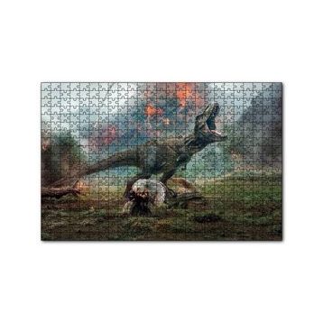 Cakapuzzle Jurassic World Kayıp Krallık T Rex ve Yanardağ 120 Parça Ahşap Puzzle