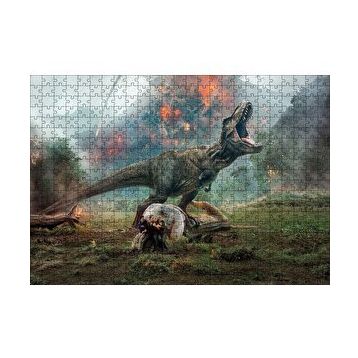 Cakapuzzle Jurassic World Kayıp Krallık T Rex ve Yanardağ 120 Parça Ahşap Puzzle