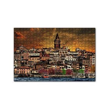 Cakapuzzle Kabataş ve Galata Kulesi Dijital Modifiyeli 120 Parça Ahşap Puzzle