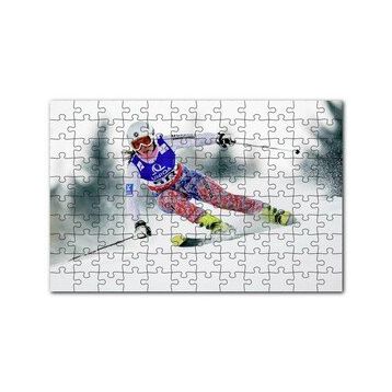 Cakapuzzle Kadın Kayakçı Siporu 120 Parça Ahşap Puzzle