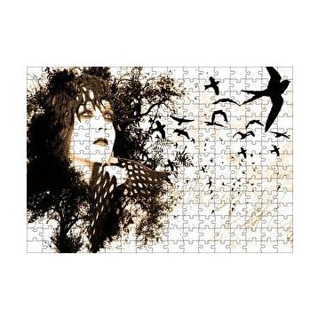 Cakapuzzle Kadın Kuşlar Kadar Özgürdür 120 Parça Ahşap Puzzle