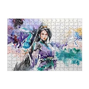Cakapuzzle Kadın Savaşçı Suluboya Efekt 120 Parça Ahşap Puzzle