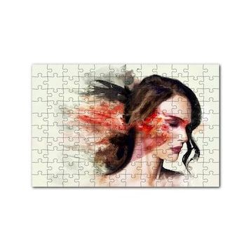 Cakapuzzle Kadın ve Renkli Fırça Darbeleri 120 Parça Puzzle