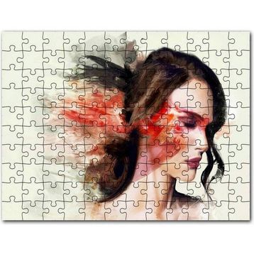 Cakapuzzle Kadın ve Renkli Fırça Darbeleri 120 Parça Puzzle