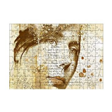 Cakapuzzle Kadın Yüzü ve Gazete Kupürleri 120 Parça Ahşap Puzzle
