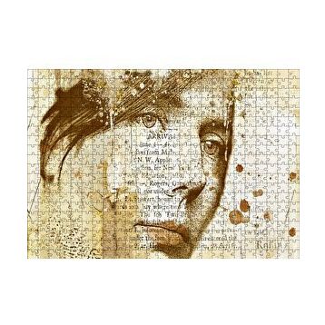 Cakapuzzle Kadın Yüzü ve Gazete Kupürleri 120 Parça Ahşap Puzzle