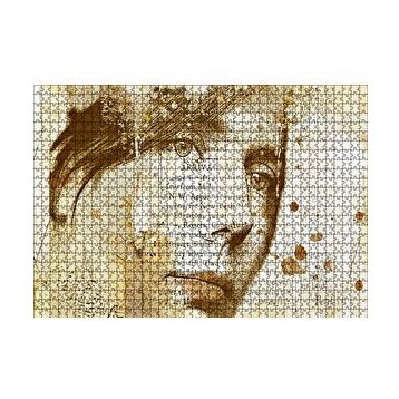 Cakapuzzle Kadın Yüzü ve Gazete Kupürleri 120 Parça Ahşap Puzzle