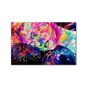 Cakapuzzle Kadın Yüzü ve Renk Patlaması 120 Parça Ahşap Puzzle