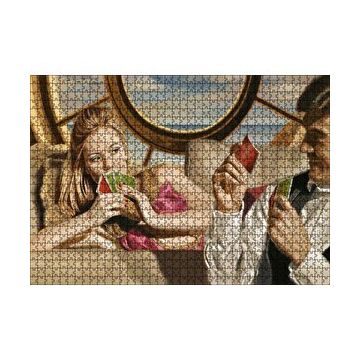 Cakapuzzle Kağıt Oynayan Çift 120 Parça Puzzle