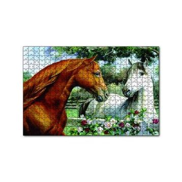 Cakapuzzle Kahve Beyz Renk Atlar 120 Parça Ahşap Puzzle