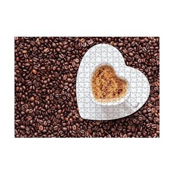 Cakapuzzle Kahve Çekirdekleri, Kalpli Fincanda Cappucino 255 Parça Puzzle