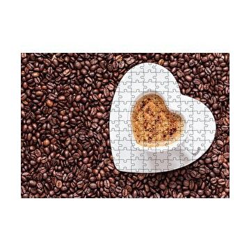 Cakapuzzle Kahve Çekirdekleri, Kalpli Fincanda Cappucino 255 Parça Puzzle