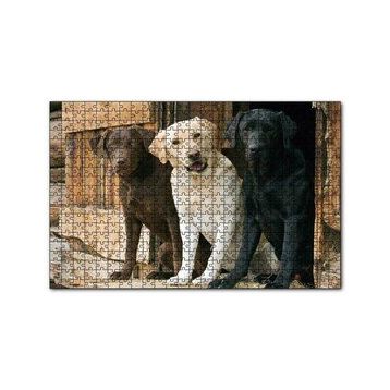 Cakapuzzle Kahve Krem ve Siyah Labradorlar 120 Parça Ahşap Puzzle