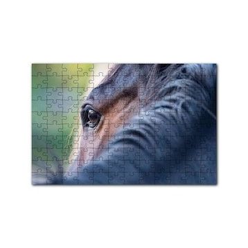 Cakapuzzle Kahverengi At Gözü Arkadan Yakın Çekim 120 Parça Ahşap Puzzle