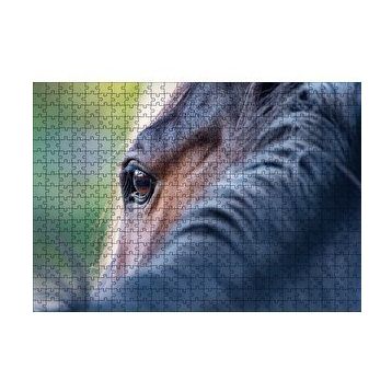 Cakapuzzle Kahverengi At Gözü Arkadan Yakın Çekim 120 Parça Ahşap Puzzle