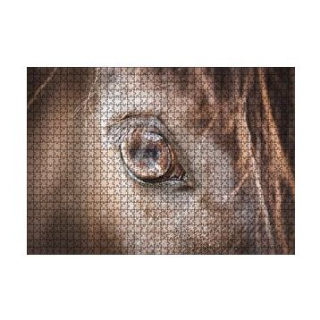 Cakapuzzle Kahverengi Atın Gözü Yakın Çekim 120 Parça Ahşap Puzzle