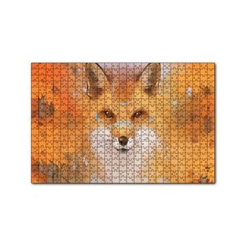 Cakapuzzle Kahverengi Beyaz Tilki ve Arkaplanda Ağaçlar 120 Parça Ahşap Puzzle