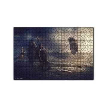 Cakapuzzle Kale Yüzen Kayalık Kız ve At 120 Parça Ahşap Puzzle