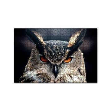 Cakapuzzle Kalın Kaşlı Baykuş Yakın Plan 120 Parça Ahşap Puzzle