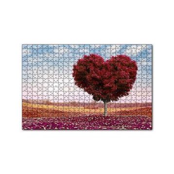 Cakapuzzle Kalp Şeklinde Ağaç Kızıl Yapraklar 120 Parça Puzzle