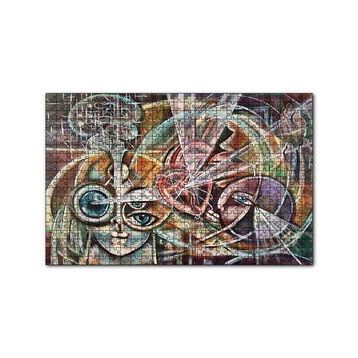 Cakapuzzle Kalp ve Yüzler Soyut Kompozisyon 120 Parça Ahşap Puzzle