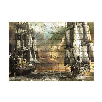 Cakapuzzle Kalyonlar Fırtınada Kara Bulutlar 120 Parça Ahşap Puzzle