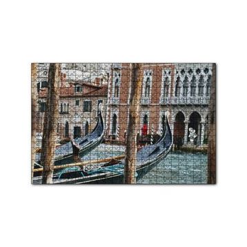 Cakapuzzle Kanalda Gondollar ve Binalar 120 Parça Ahşap Puzzle