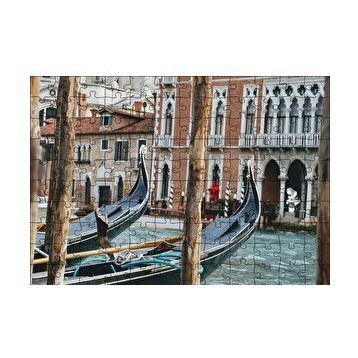 Cakapuzzle Kanalda Gondollar ve Binalar 120 Parça Ahşap Puzzle