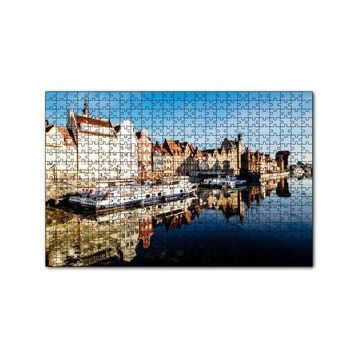 Cakapuzzle Kanalda Tekneler ve Güneşli Tarihi Binalar 120 Parça Ahşap Puzzle
