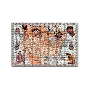 Cakapuzzle Kansas Bölgeside Yaşayan Kızılderili Haritası Görseli 120 Parça Ahşap Puzzle