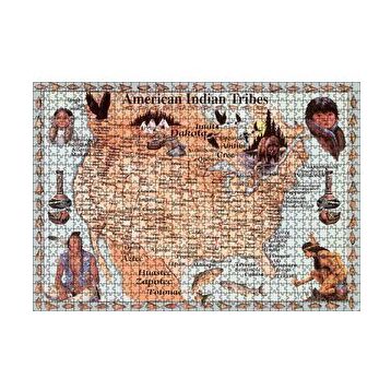 Cakapuzzle Kansas Bölgeside Yaşayan Kızılderili Haritası Görseli 120 Parça Ahşap Puzzle