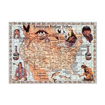 Cakapuzzle Kansas Bölgeside Yaşayan Kızılderili Haritası Görseli 120 Parça Ahşap Puzzle