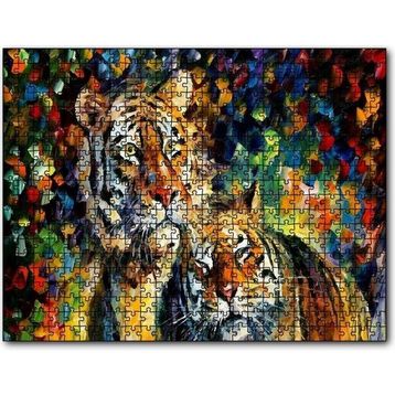 Cakapuzzle Kaplan Çift Yağlıboya 120 Parça Puzzle