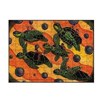 Cakapuzzle Kaplumbağa İnsan Figürü 120 Parça Ahşap Puzzle