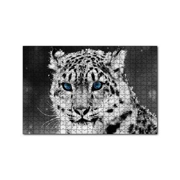 Cakapuzzle Kar Leoparı ve Mavi Gözleri 120 Parça Ahşap Puzzle