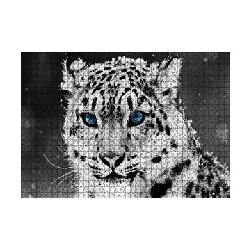 Cakapuzzle Kar Leoparı ve Mavi Gözleri 120 Parça Ahşap Puzzle