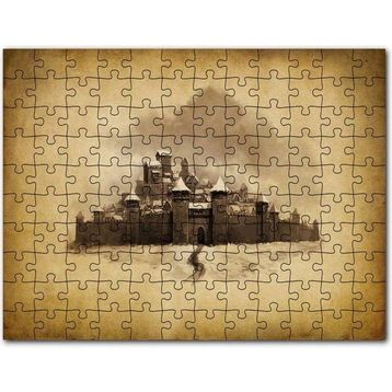 Cakapuzzle Kara Kalem Sanatı Şato Görseli 120 Parça Puzzle